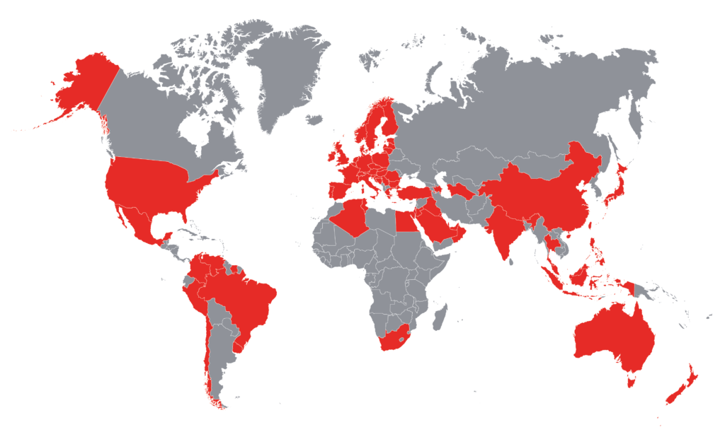 Worldmap Cepro Retail locations - 2025